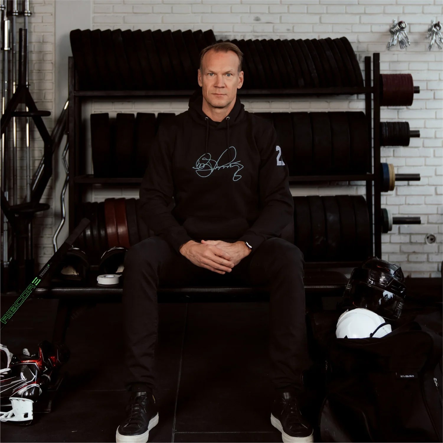 Börje Salming Hoodie Svart Unisex