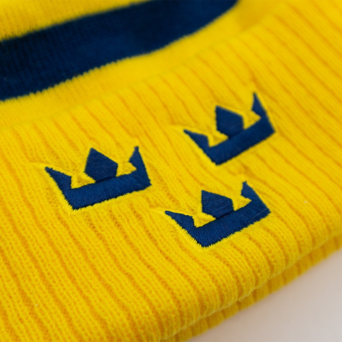 Knitted Pom-Pom Beanie Yellow
