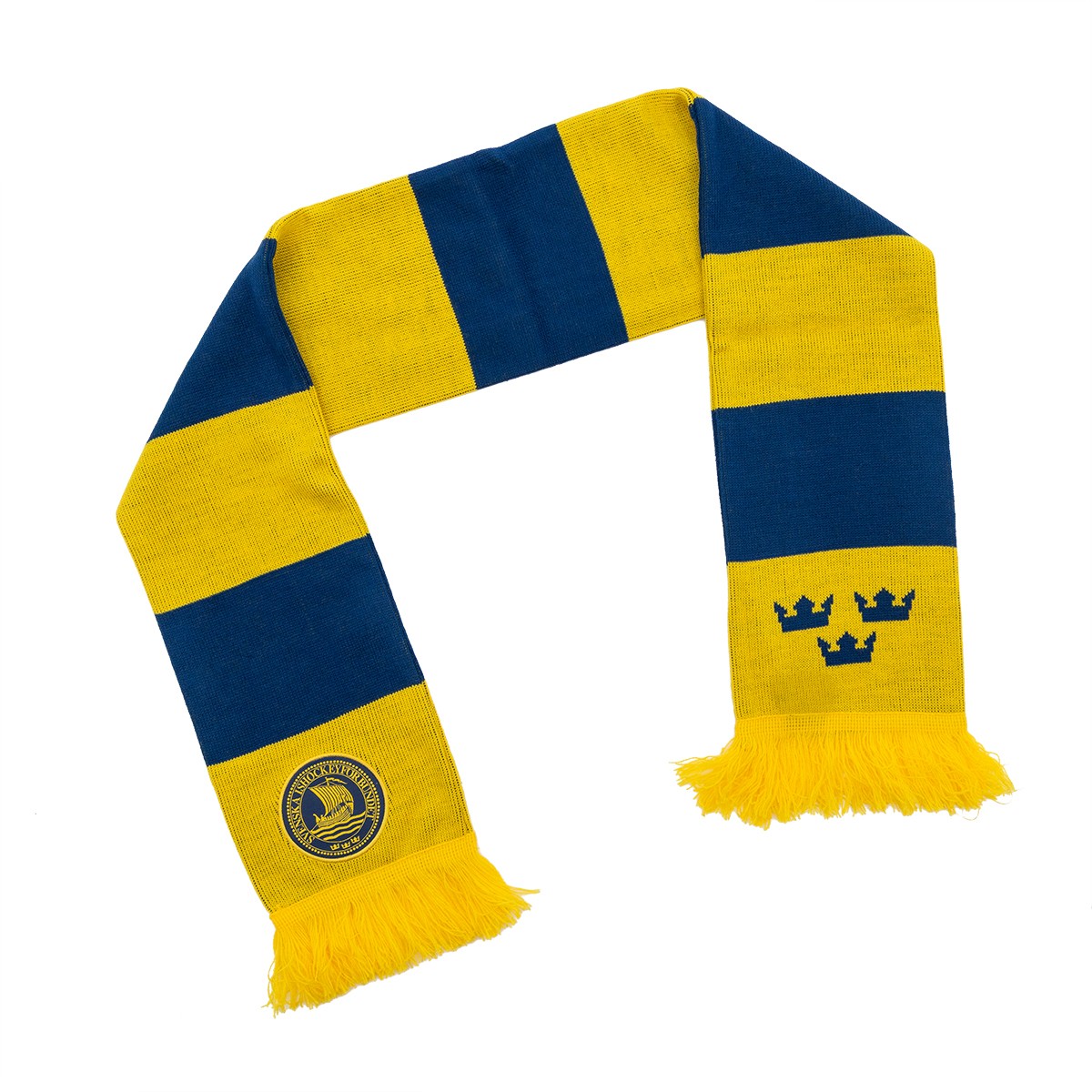 Scarf Tre Kronor Striped Yellow & Navy