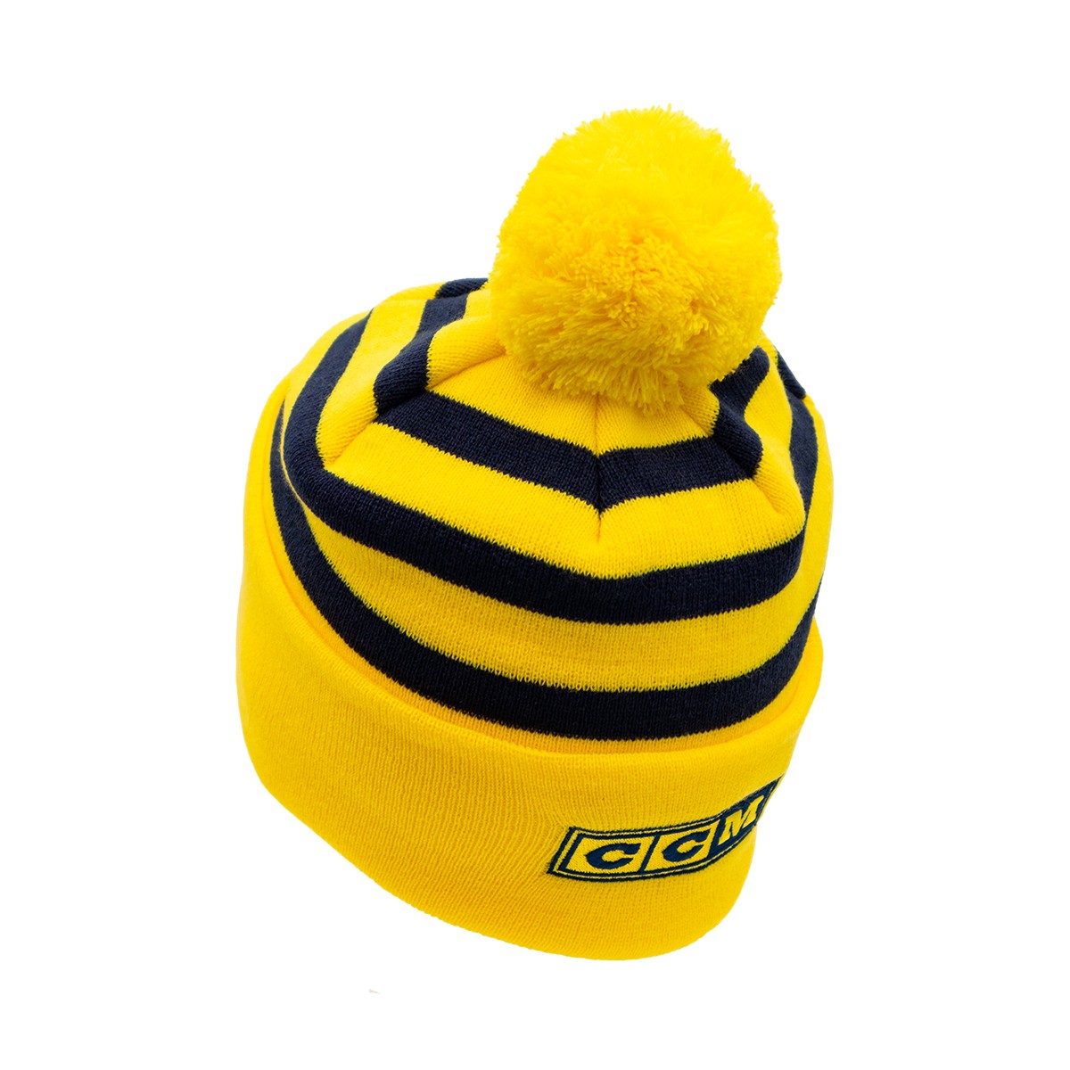 CCM Knitted Pom Pom Hat Tre Kronor-Folkets Lag Yellow & Navy