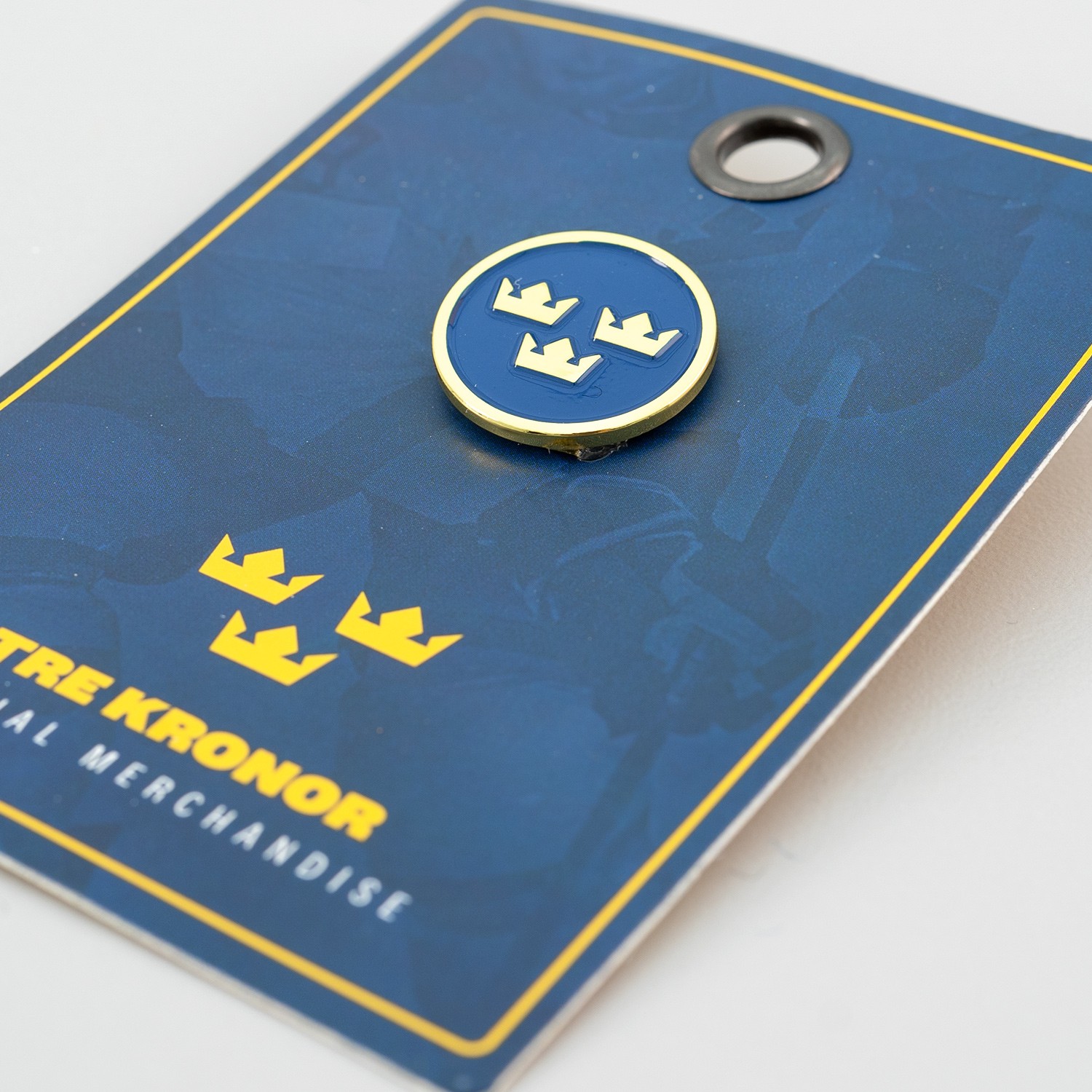 Pin Tre Kronor Marinblå & Guld
