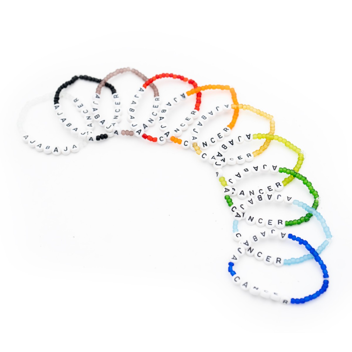 AjaBajaCancer Armband vit 15 cm - Small