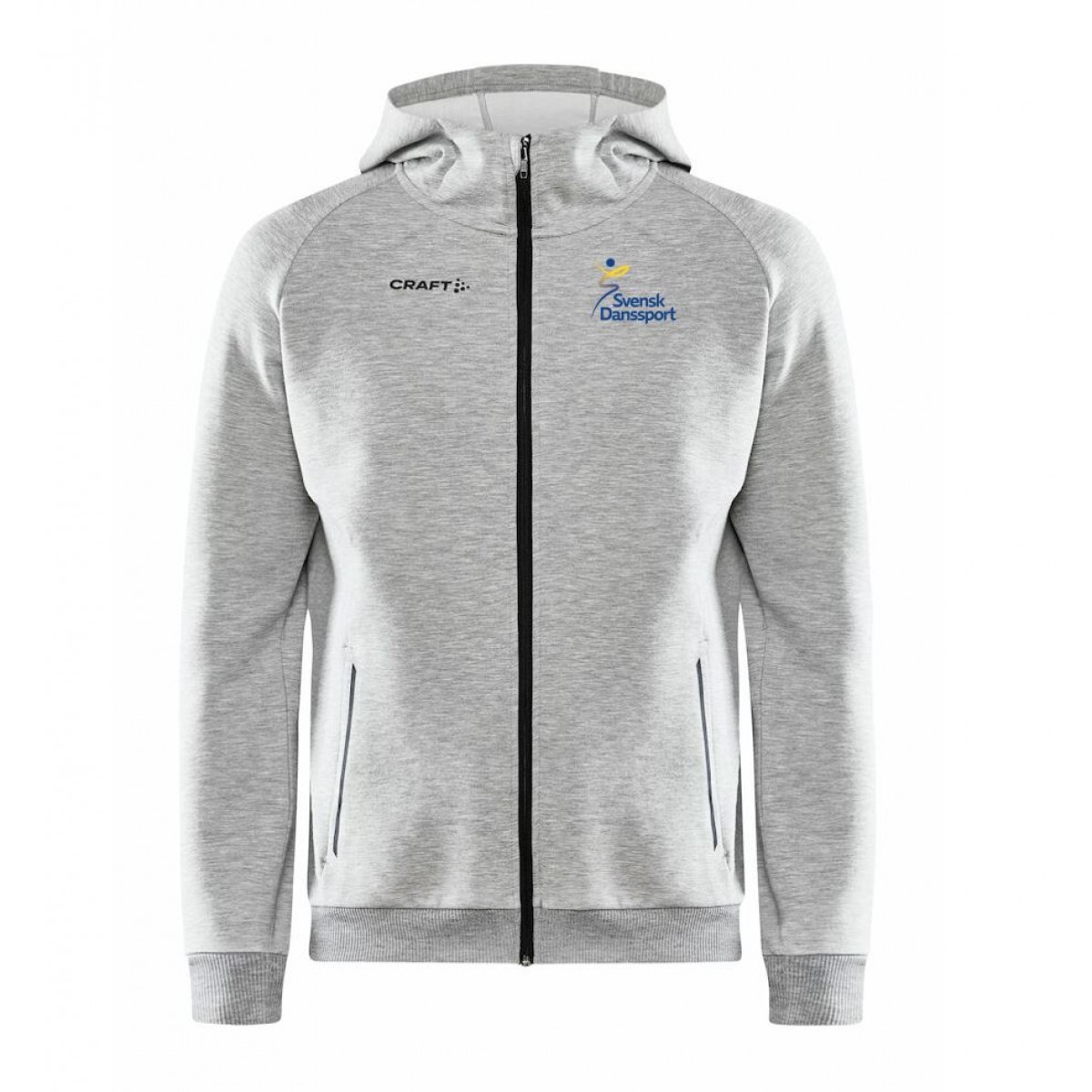 Hood Zip Herr Grå Craft Gråmelange/Grey Melange