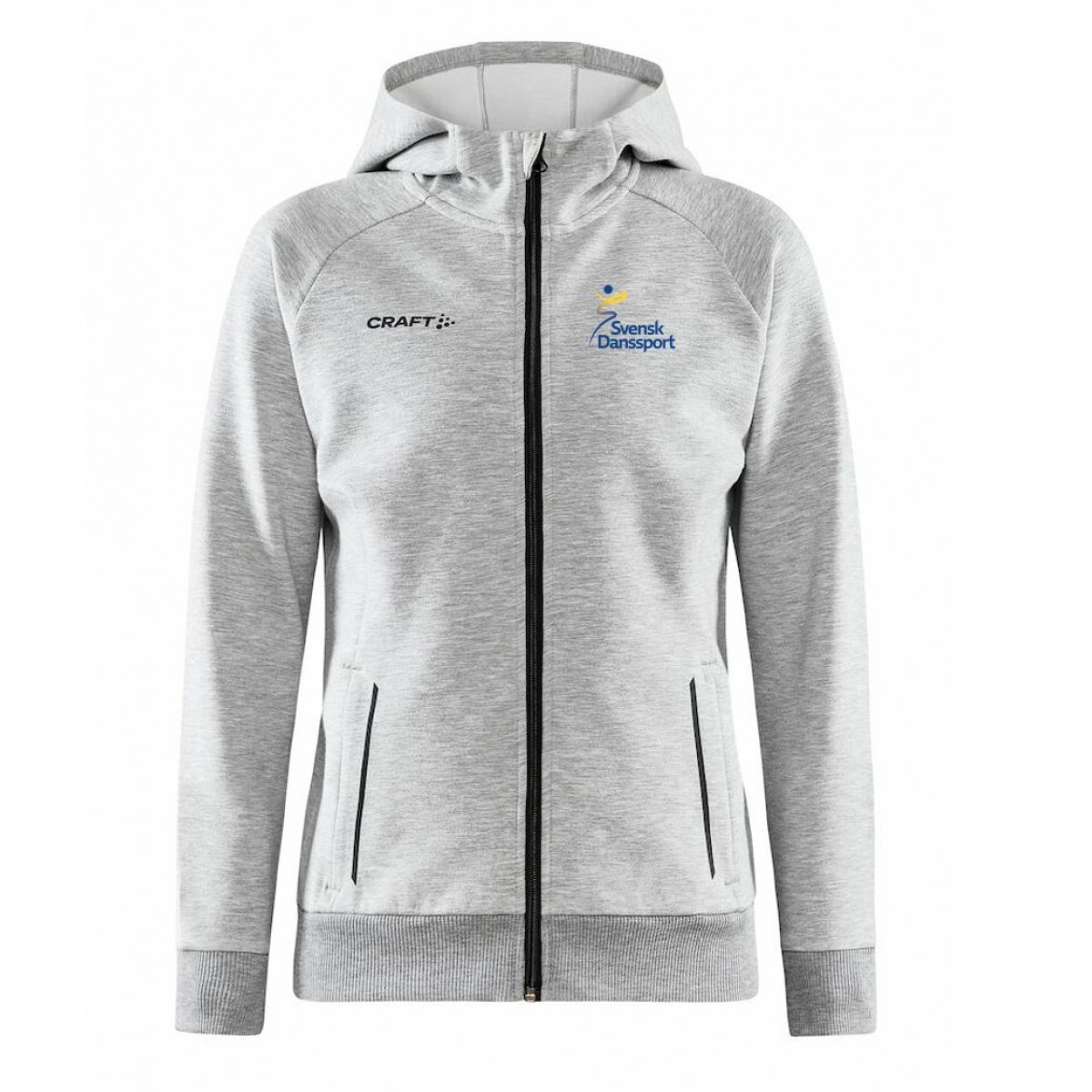 Hood Zip Dam Grå Craft Gråmelange/Grey Melange