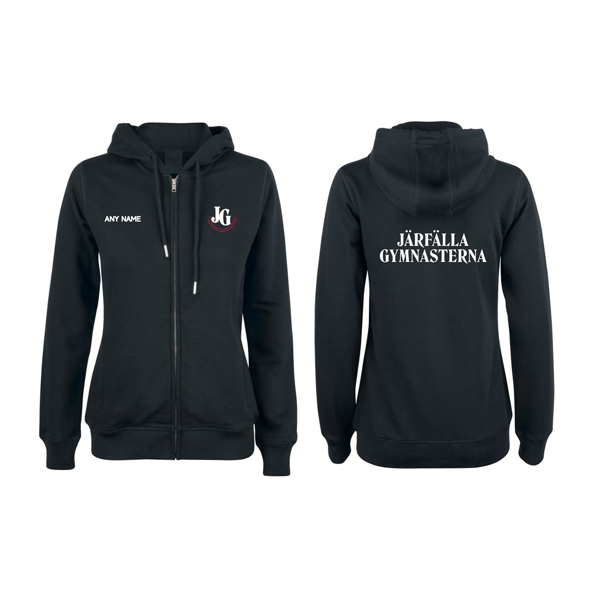 Hoodie Zip Dam, Svart