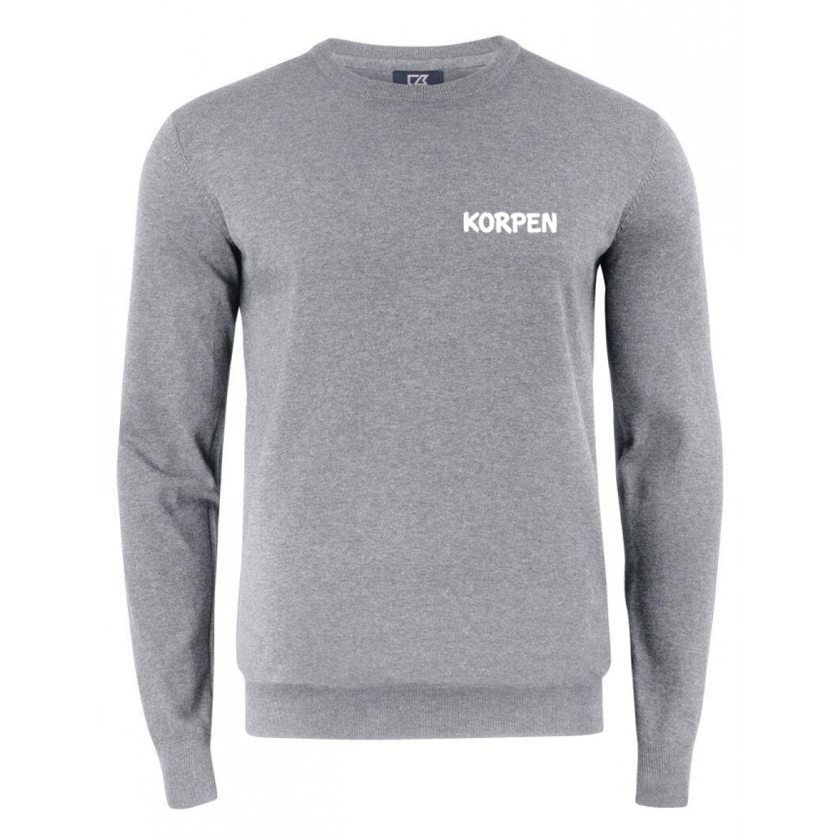Stickad tröja Crewneck Herr Grå