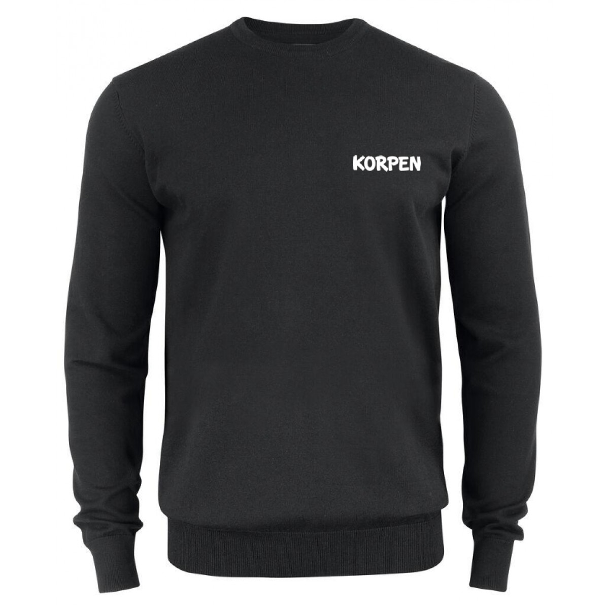 Stickad tröja Crewneck Herr Svart