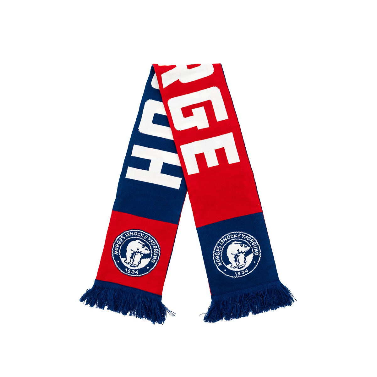 Jaquard Scarf Norge Navy & Red
