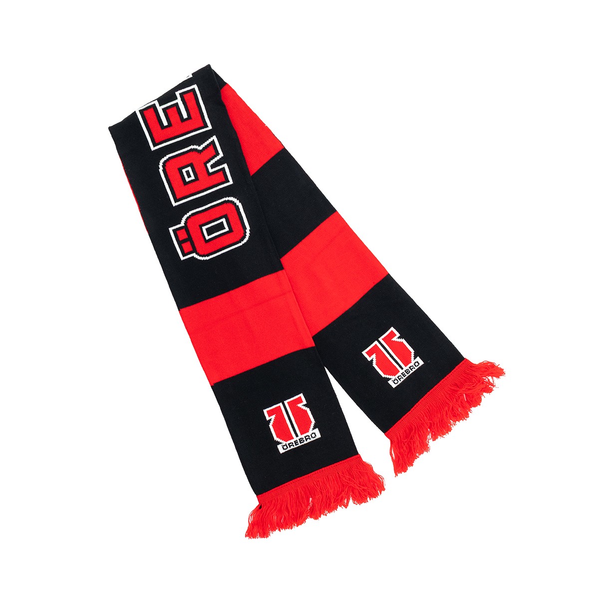 Stickad Halsduk \'ÖREBRO\' Röd/Svart