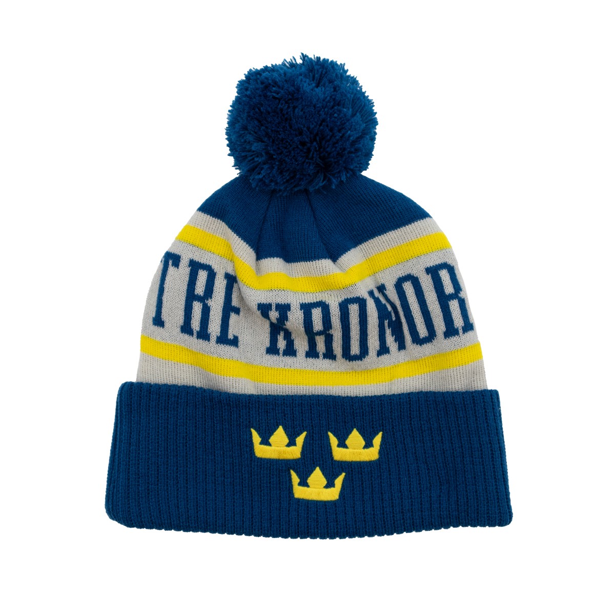CCM Knittet Pom Pom Beanie Tre Kronor Navy