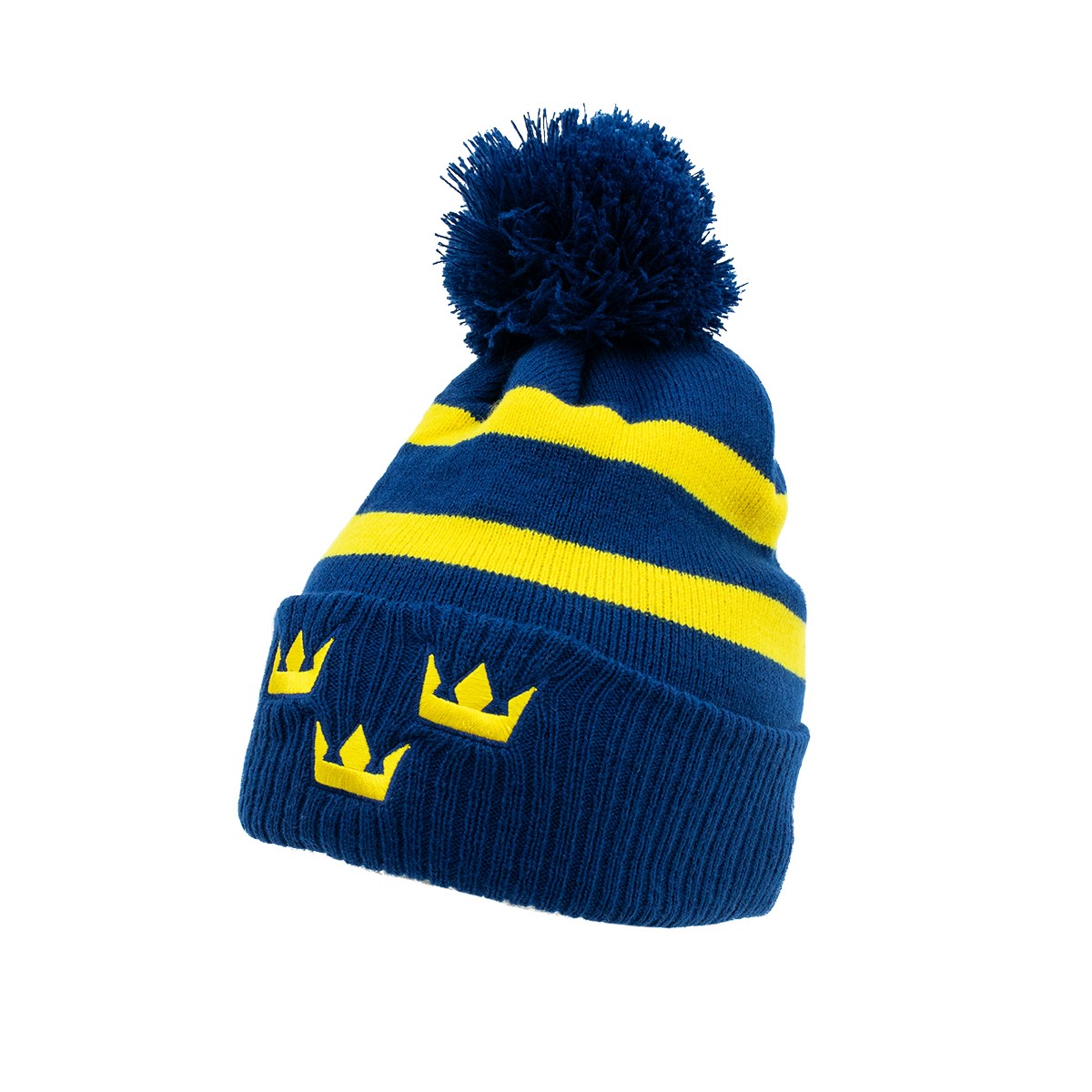 Knitted Pom-Pom Beanie Navy