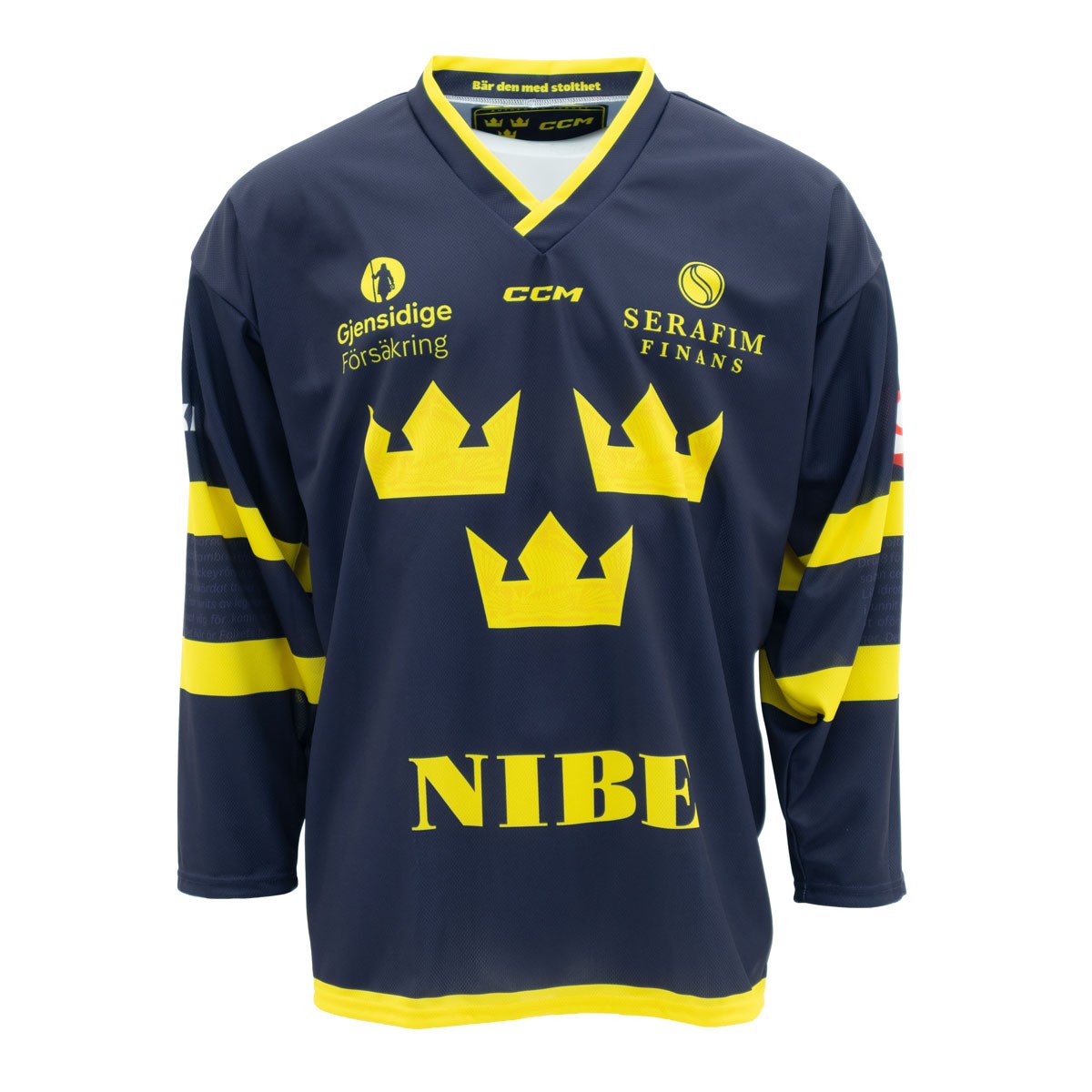 CCM Matchreplika Sublimerad Marinblå med Sponsorer, SR storlekar