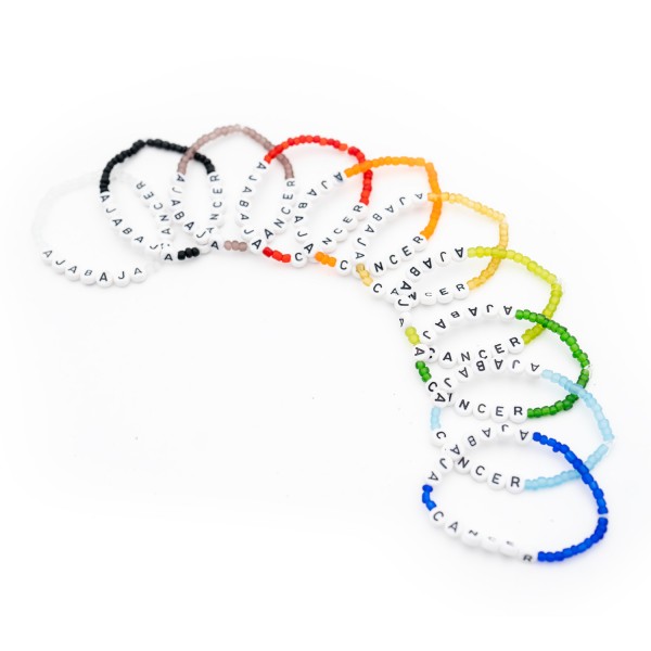 AjaBajaCancer Armband vit 16-17 cm - Medium