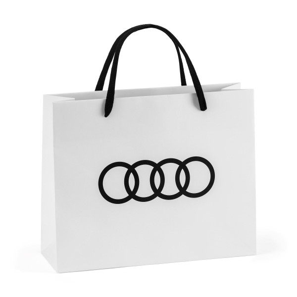 Audi Paper Bag S, white/black - 50-pack