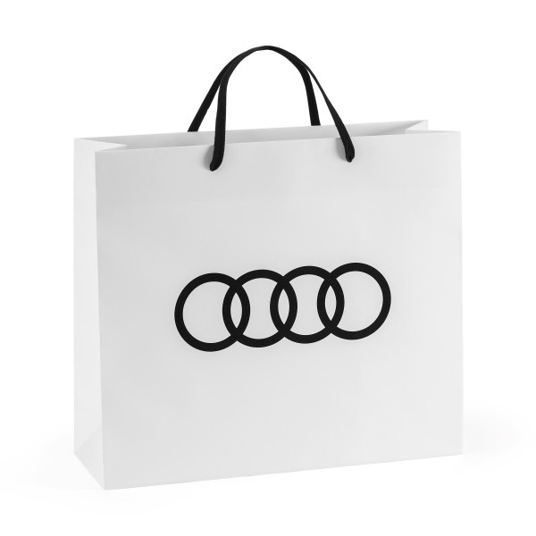 Audi Paper Bag M, white/black - 50-pack