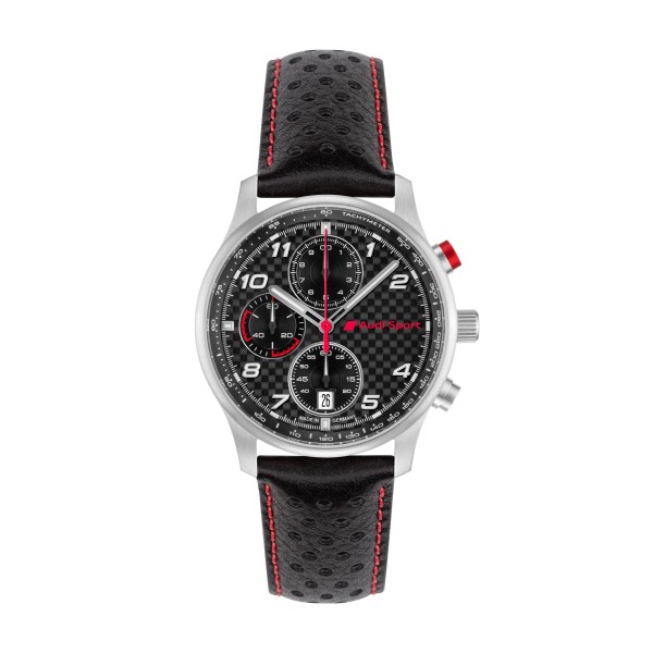 Audi Sport chronograph carbon, men, silver/black