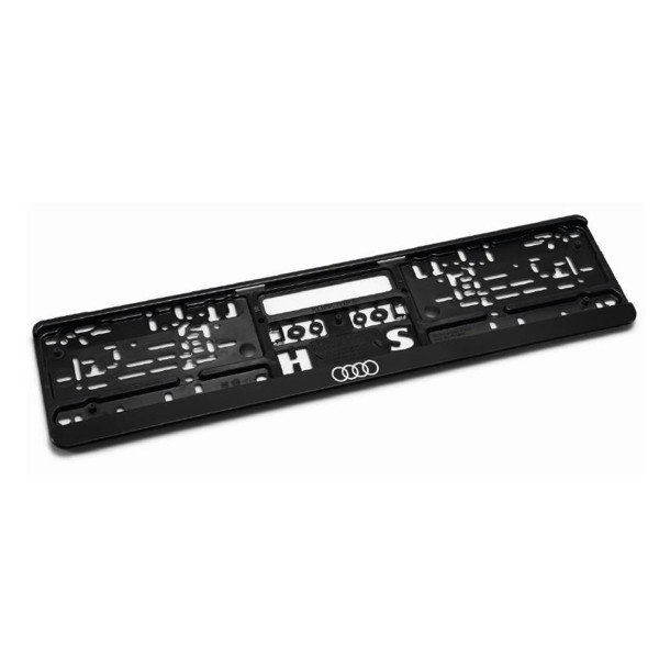 Number plate holder Audi rings Svart/Black