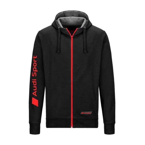 Audi Sport sweatjacket, Mens, black Svart/Black