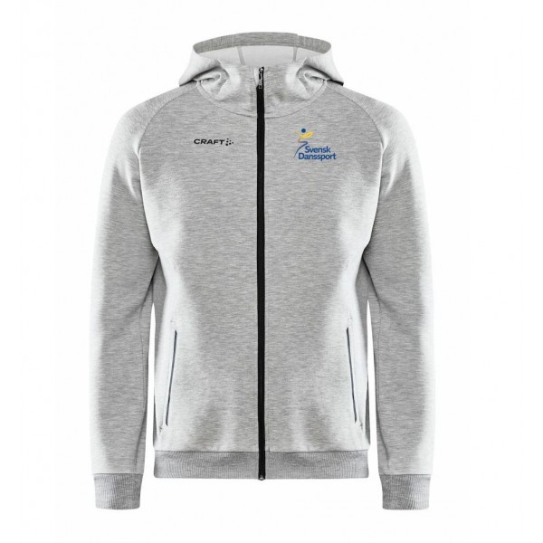 Hood Zip Herr Grå Craft Gråmelange/Grey Melange
