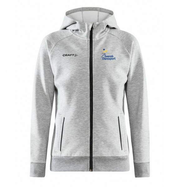Hood Zip Dam Grå Craft Gråmelange/Grey Melange
