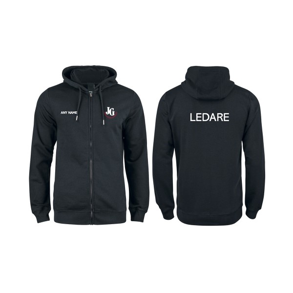 Hoodie Zip LEDARE Herr, Svart