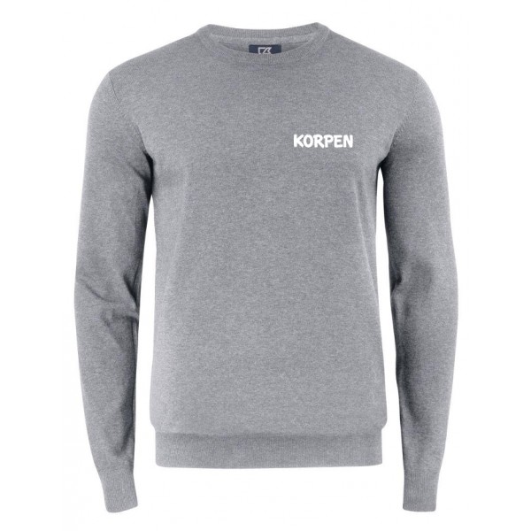 Stickad tröja Crewneck Herr Grå