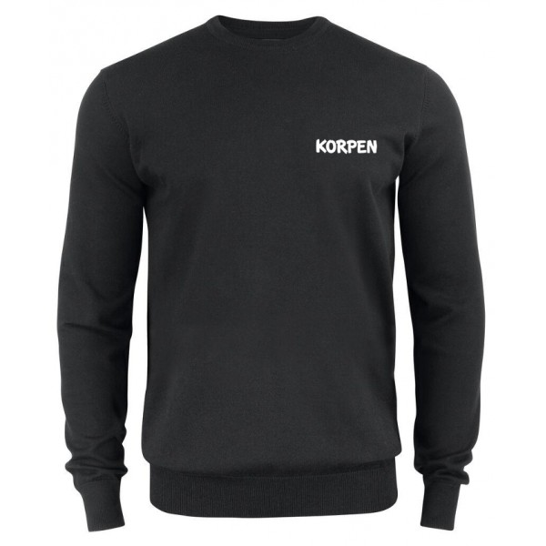 Stickad tröja Crewneck Herr Svart