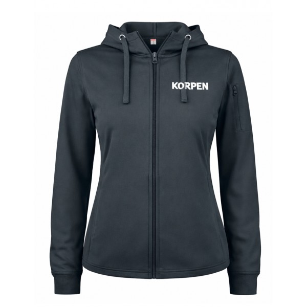 Active Hoody Full Zip Dam Svart 
