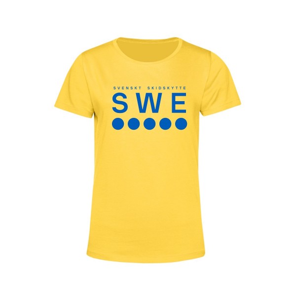 T-Shirt Svenskt Skidskytte Dam Gul