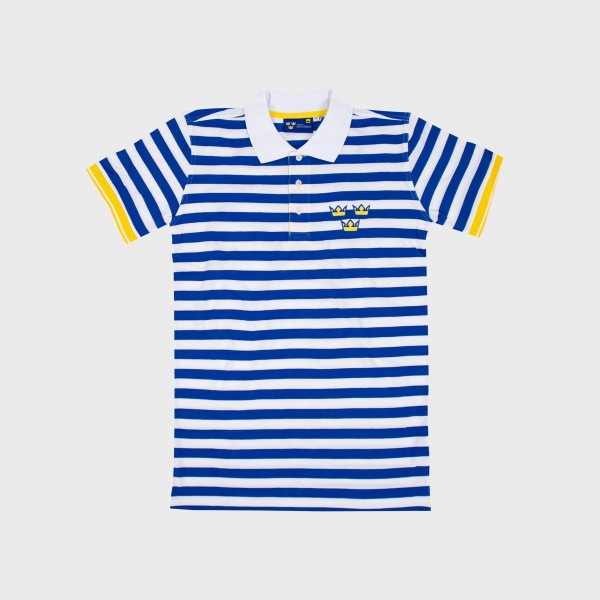 Piké Retro Rand  Blå/Blue & Vit/White