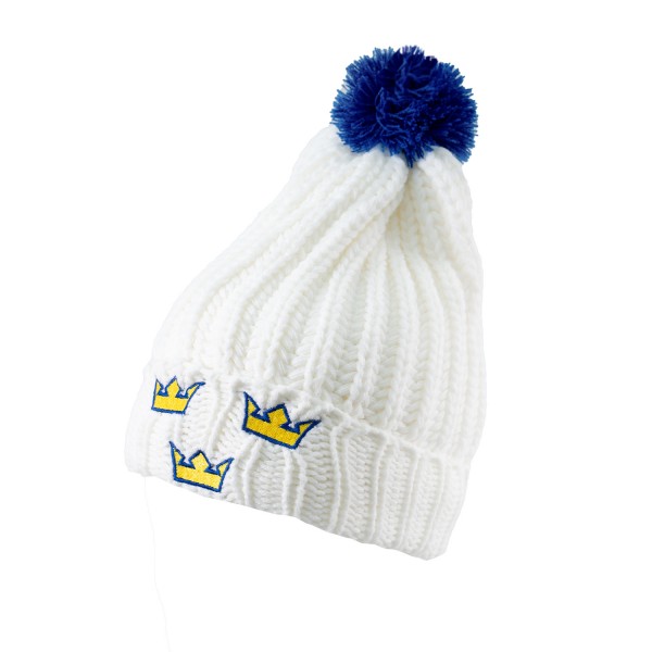 Stickad Mössa Vit
