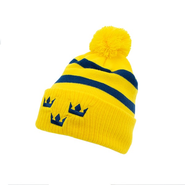 Knitted Pom-Pom Beanie Yellow