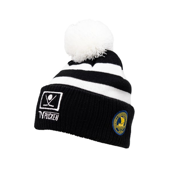Knitted Pom Pom Beanie TV-Pucken Black