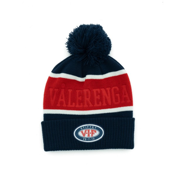 Knitted Beanie Navy/Red