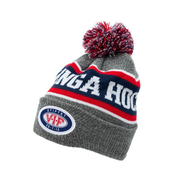 Knitted Pom Pom Benie Vålerenga Grey